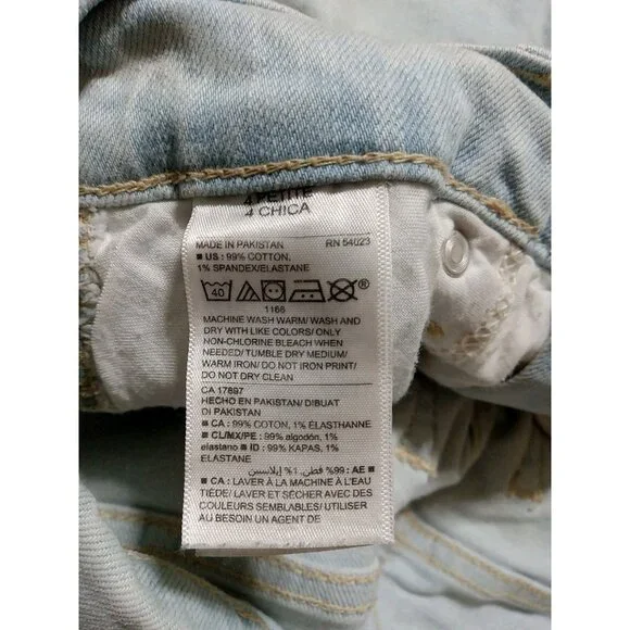 OLD NAVY Jeans Womens 4P BLUE LIGHT Wash STRAIGHT ? Preowned Button Fly Used - Picture 13 of 13